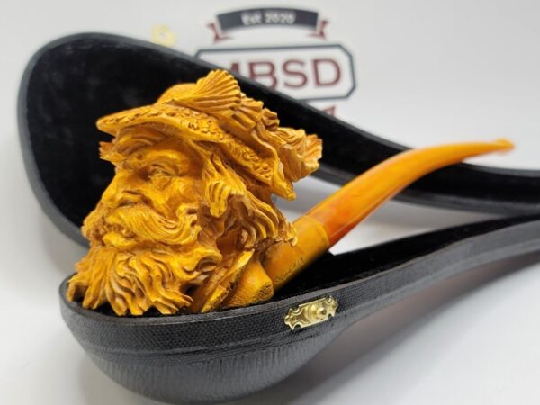 Large Sadik Yanik Block Meerschaum  Churchwarden Tobacco Smoking Pipe, Handmade [SOLD OUT] - Image 3