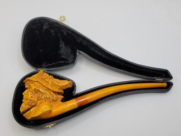Large Sadik Yanik Block Meerschaum  Churchwarden Tobacco Smoking Pipe, Handmade [SOLD OUT] - Image 4