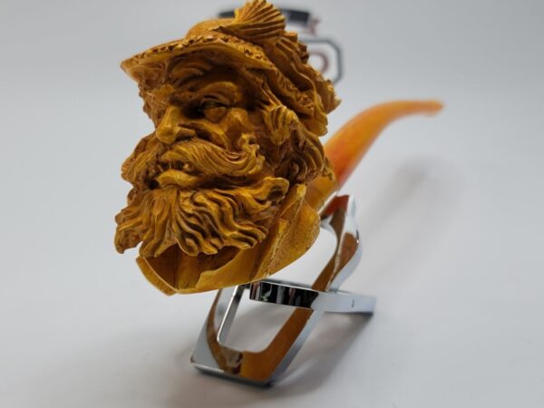 Large Sadik Yanik Block Meerschaum  Churchwarden Tobacco Smoking Pipe, Handmade [SOLD OUT] - Image 6