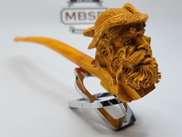 Large Sadik Yanik Block Meerschaum  Churchwarden Tobacco Smoking Pipe, Handmade [SOLD OUT] - Image 8