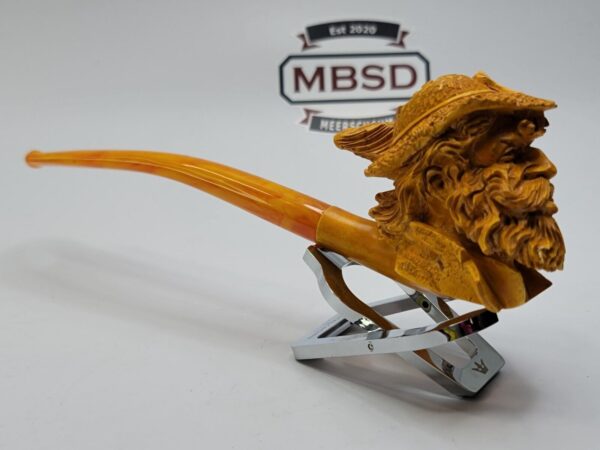 Large Sadik Yanik Block Meerschaum  Churchwarden Tobacco Smoking Pipe, Handmade [SOLD OUT] - Image 9