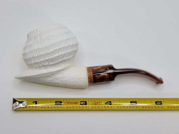 MBSD Meerschaum Deluxe Rusticated Block Meerschaum Tobacco Pipe, 9mm Filter [SOLD OUT] - Image 13