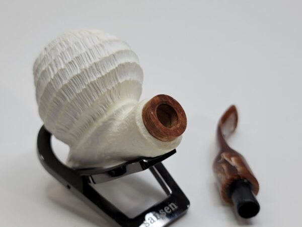 MBSD Meerschaum Deluxe Rusticated Block Meerschaum Tobacco Pipe, 9mm Filter [SOLD OUT] - Image 15