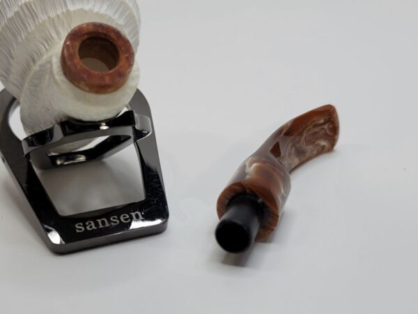 MBSD Meerschaum Deluxe Rusticated Block Meerschaum Tobacco Pipe, 9mm Filter [SOLD OUT] - Image 16
