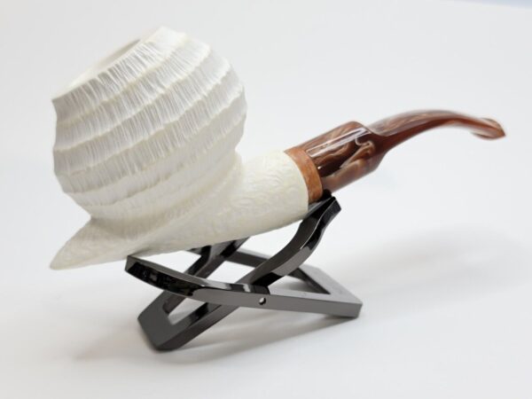 MBSD Meerschaum Deluxe Rusticated Block Meerschaum Tobacco Pipe, 9mm Filter [SOLD OUT] - Image 7