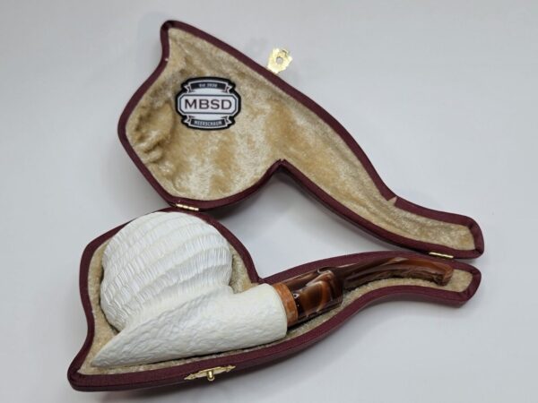 MBSD Meerschaum Deluxe Rusticated Block Meerschaum Tobacco Pipe, 9mm Filter [SOLD OUT] - Image 8