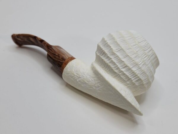 MBSD Meerschaum Deluxe Rusticated Block Meerschaum Tobacco Pipe, 9mm Filter [SOLD OUT] - Image 9