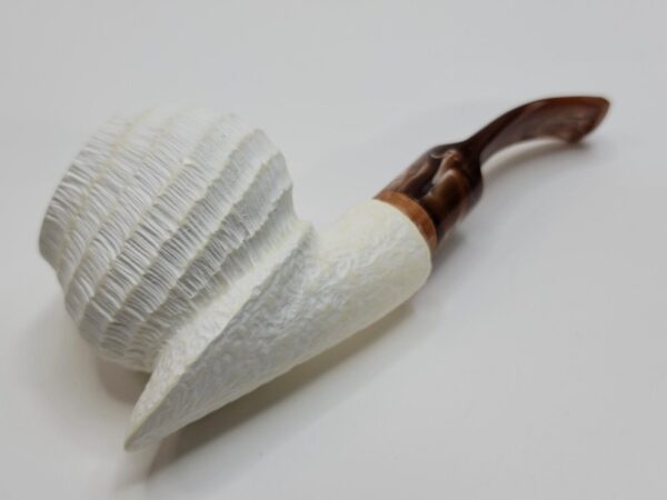MBSD Meerschaum Deluxe Rusticated Block Meerschaum Tobacco Pipe, 9mm Filter [SOLD OUT] - Image 10