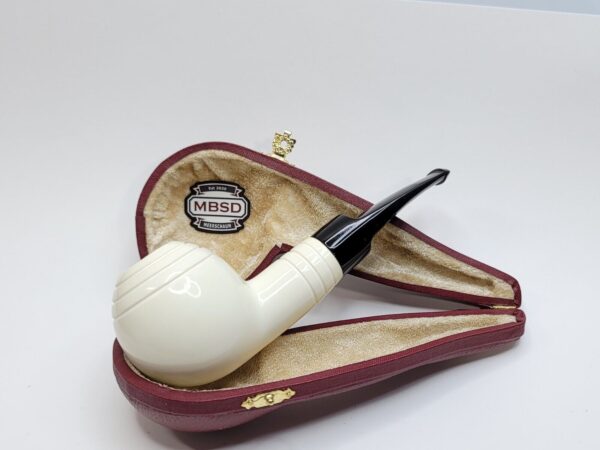 MBSD Meerschaum Deluxe Straight Ball Block Meerschaum Tobacco Pipe, 9mm [SOLD OUT] - Image 3