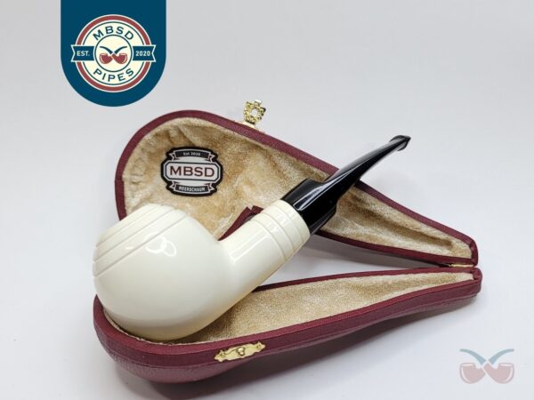 MBSD Meerschaum Deluxe Straight Ball Block Meerschaum Tobacco Pipe, 9mm [SOLD OUT]