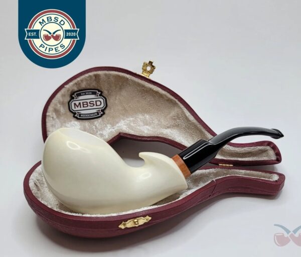 MBSD Meerschaum Freehand Block Meerschaum Tobacco Pipe, 9mm, Fitted Case [SOLD OUT]