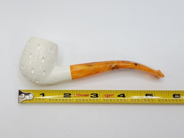 MBSD Meerschaum Lattice Bent Egg Block Meerschaum Tobacco Smoking Pipe, Fitted [SOLD OUT] - Image 16