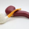 MBSD Meerschaum Lattice Bent Egg Block Meerschaum Tobacco Smoking Pipe, Fitted [SOLD OUT] - Image 7