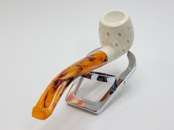 MBSD Meerschaum Lattice Bent Egg Block Meerschaum Tobacco Smoking Pipe, Fitted [SOLD OUT] - Image 10