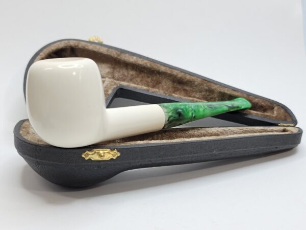 MBSD Meerschaum St Patrick's Day Block Meerschaum Tobacco Pipe, Fitted Case [SOLD OUT] - Image 4