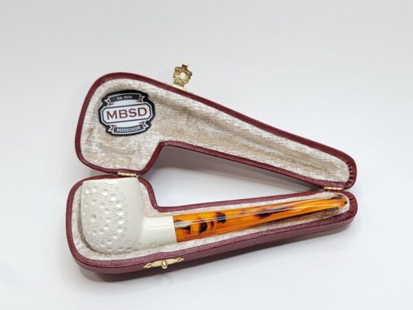 MBSD Meerschaum Straight Billiard Block Meerschaum Tobacco Smoking Pipe, Fitted [SOLD OUT] - Image 3