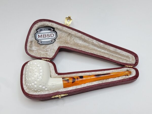 MBSD Meerschaum Straight Billiard Block Meerschaum Tobacco Smoking Pipe, Fitted [SOLD OUT] - Image 5