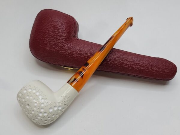 MBSD Meerschaum Straight Billiard Block Meerschaum Tobacco Smoking Pipe, Fitted [SOLD OUT] - Image 6