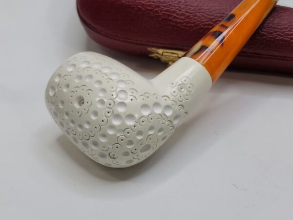 MBSD Meerschaum Straight Billiard Block Meerschaum Tobacco Smoking Pipe, Fitted [SOLD OUT] - Image 7