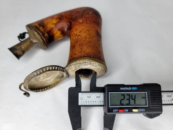 Ornate Antique 19th Century Block Meerschaum Tobacco Pipe Bowl, Brass Victorian [SOLD OUT] - Image 12