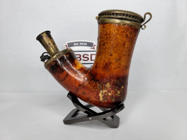 Ornate Antique 19th Century Block Meerschaum Tobacco Pipe Bowl, Brass Victorian [SOLD OUT] - Image 5