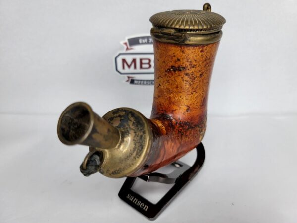 Ornate Antique 19th Century Block Meerschaum Tobacco Pipe Bowl, Brass Victorian [SOLD OUT] - Image 6