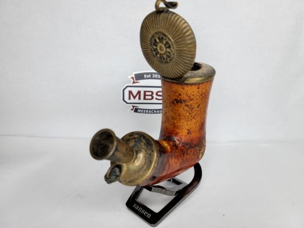 Ornate Antique 19th Century Block Meerschaum Tobacco Pipe Bowl, Brass Victorian [SOLD OUT] - Image 7