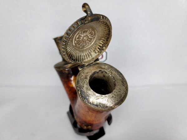 Ornate Antique 19th Century Block Meerschaum Tobacco Pipe Bowl, Brass Victorian [SOLD OUT] - Image 8