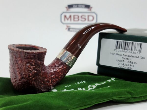 Peterson Irish Harp Sandblasted 05 Fishtail Calabash Bell Briar Tobacco Pipe [SOLD OUT]