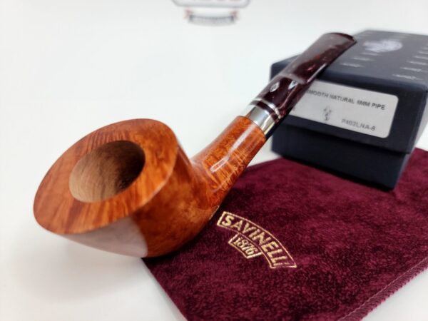 Savinelli Bacco Smooth Natural 904 KS Briar Tobacco Pipe, 6mm Filter [SOLD OUT] - Image 4