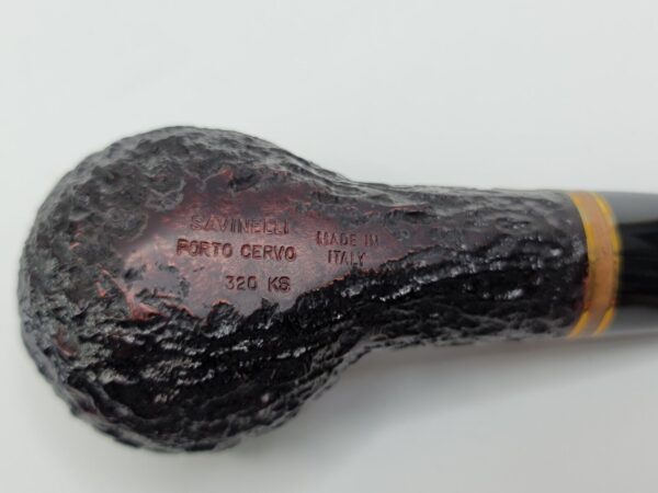 Savinelli Porto Cervo Rusticated 320 KS Author Briar Tobacco Pipe, 6mm Filter [SOLD OUT] - Image 11