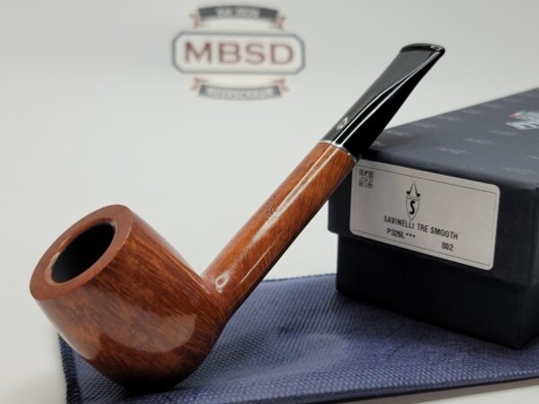 Savinelli Tre 802 Smooth Canadian Briar Tobacco Smoking Pipe, Italy [SOLD OUT]