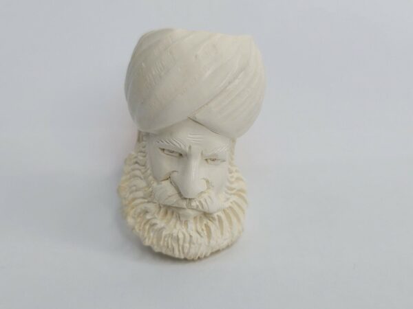 Vintage Hand Carved Meerschaum Pipe Of Bearded Man 4.75" Long Unsmoked [SOLD OUT] - Image 4