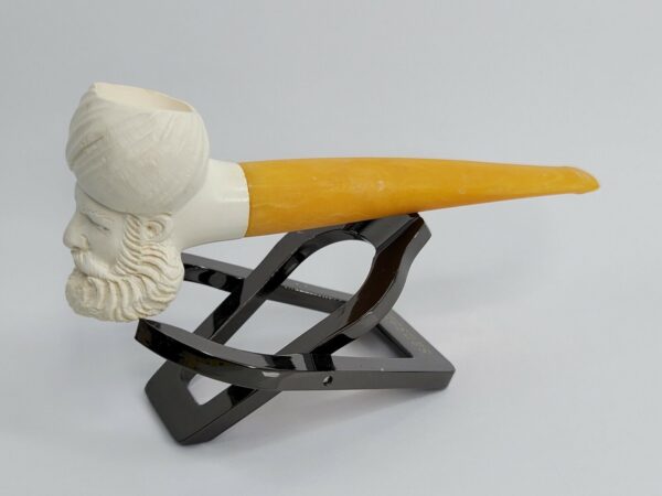 Vintage Hand Carved Meerschaum Pipe Of Bearded Man 4.75" Long Unsmoked [SOLD OUT] - Image 5
