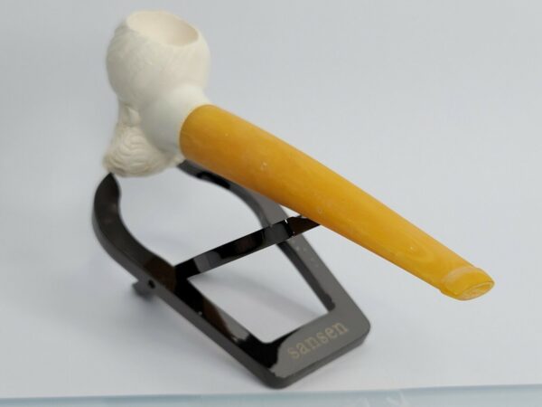 Vintage Hand Carved Meerschaum Pipe Of Bearded Man 4.75" Long Unsmoked [SOLD OUT] - Image 8