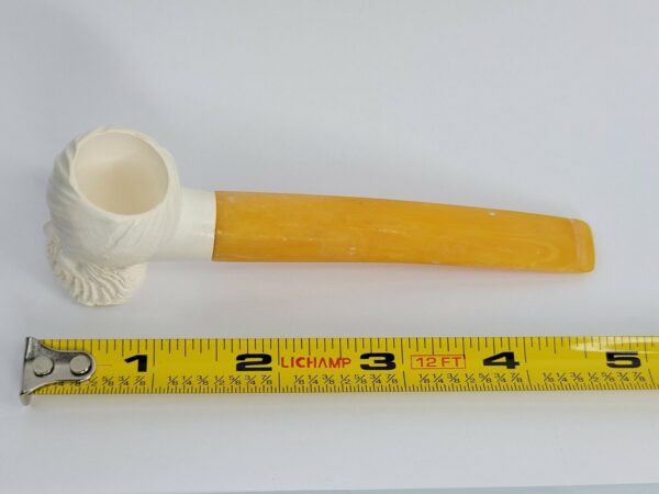 Vintage Hand Carved Meerschaum Pipe Of Bearded Man 4.75" Long Unsmoked [SOLD OUT] - Image 10