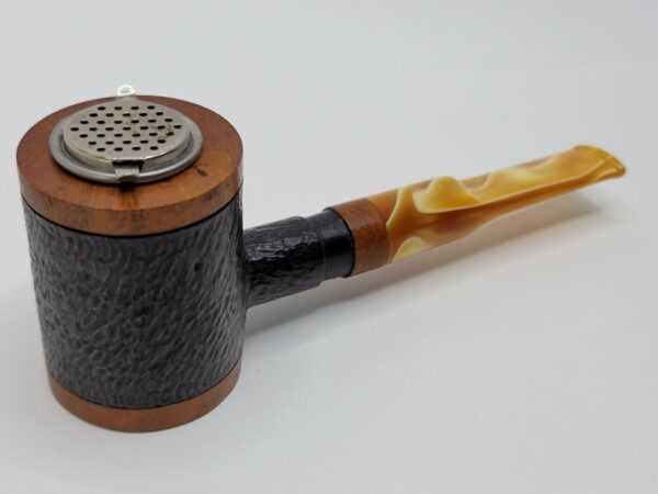 Herb Booth Artisan Hand Carved Poker Sitter Briar Tobacco Pipe, Lucite Stem [SOLD OUT] - Image 3