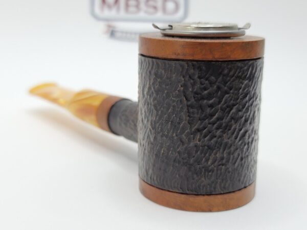 Herb Booth Artisan Hand Carved Poker Sitter Briar Tobacco Pipe, Lucite Stem [SOLD OUT] - Image 5