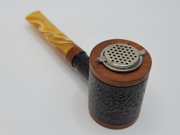 Herb Booth Artisan Hand Carved Poker Sitter Briar Tobacco Pipe, Lucite Stem [SOLD OUT] - Image 6