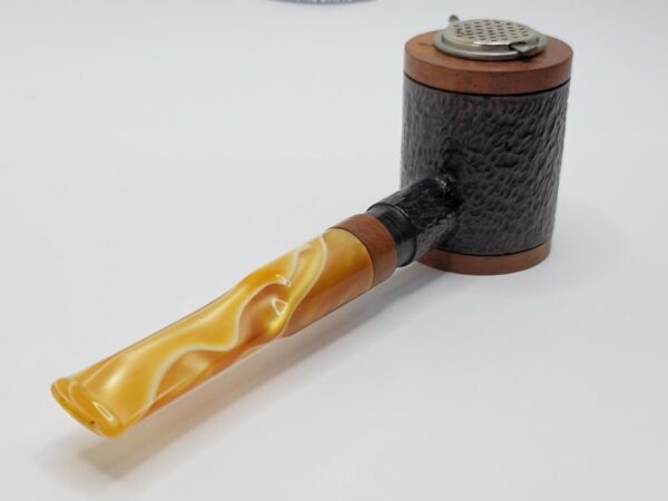 Herb Booth Artisan Hand Carved Poker Sitter Briar Tobacco Pipe, Lucite Stem [SOLD OUT] - Image 7