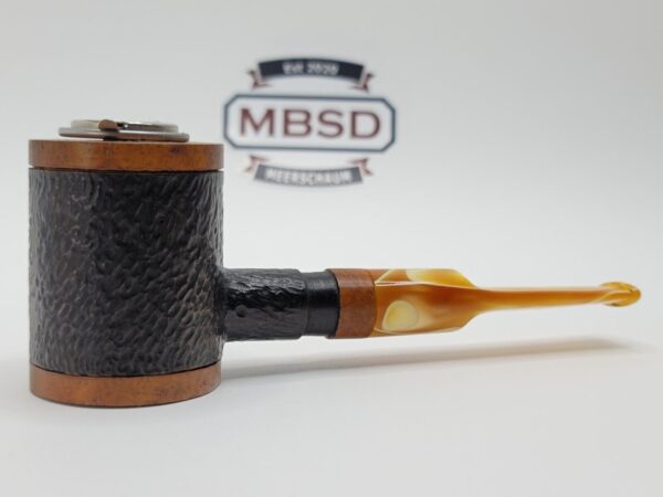 Herb Booth Artisan Hand Carved Poker Sitter Briar Tobacco Pipe, Lucite Stem [SOLD OUT]