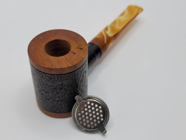Herb Booth Artisan Hand Carved Poker Sitter Briar Tobacco Pipe, Lucite Stem [SOLD OUT] - Image 8