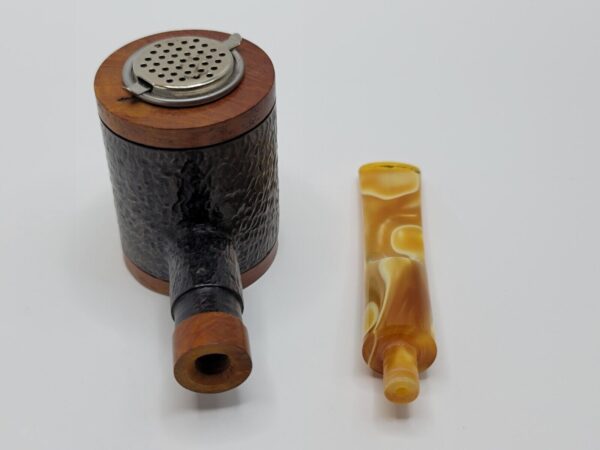 Herb Booth Artisan Hand Carved Poker Sitter Briar Tobacco Pipe, Lucite Stem [SOLD OUT] - Image 9