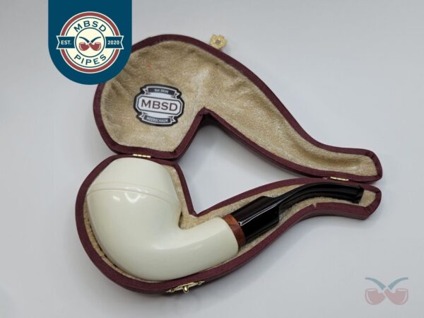 MBSD Meerschaum Bent Bulldog Block Meerschaum Tobacco Pipe, 9mm Filter [SOLD OUT] - Image 3