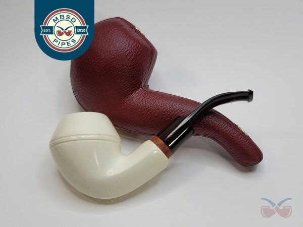 MBSD Meerschaum Bent Bulldog Block Meerschaum Tobacco Pipe, 9mm Filter [SOLD OUT]