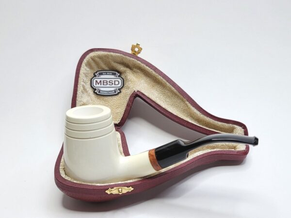 MBSD Meerschaum Deluxe Bent Brandy Block Meerschaum Tobacco Pipe, 9mm Filter [SOLD OUT] - Image 3