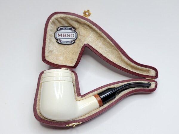 MBSD Meerschaum Deluxe Bent Brandy Block Meerschaum Tobacco Pipe, 9mm Filter [SOLD OUT] - Image 4