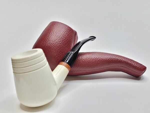 MBSD Meerschaum Deluxe Bent Brandy Block Meerschaum Tobacco Pipe, 9mm Filter [SOLD OUT] - Image 5