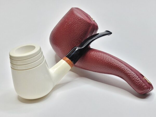 MBSD Meerschaum Deluxe Bent Brandy Block Meerschaum Tobacco Pipe, 9mm Filter [SOLD OUT] - Image 6