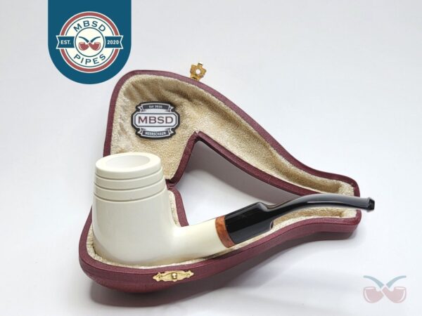 MBSD Meerschaum Deluxe Bent Brandy Block Meerschaum Tobacco Pipe, 9mm Filter [SOLD OUT]
